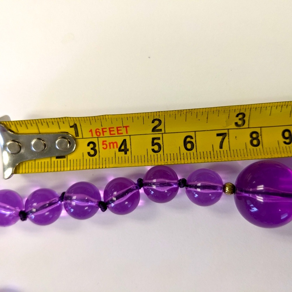 Kate Spade Chunky Purple LUCITE & Crystal Necklace Like New - Picture 7 of 12